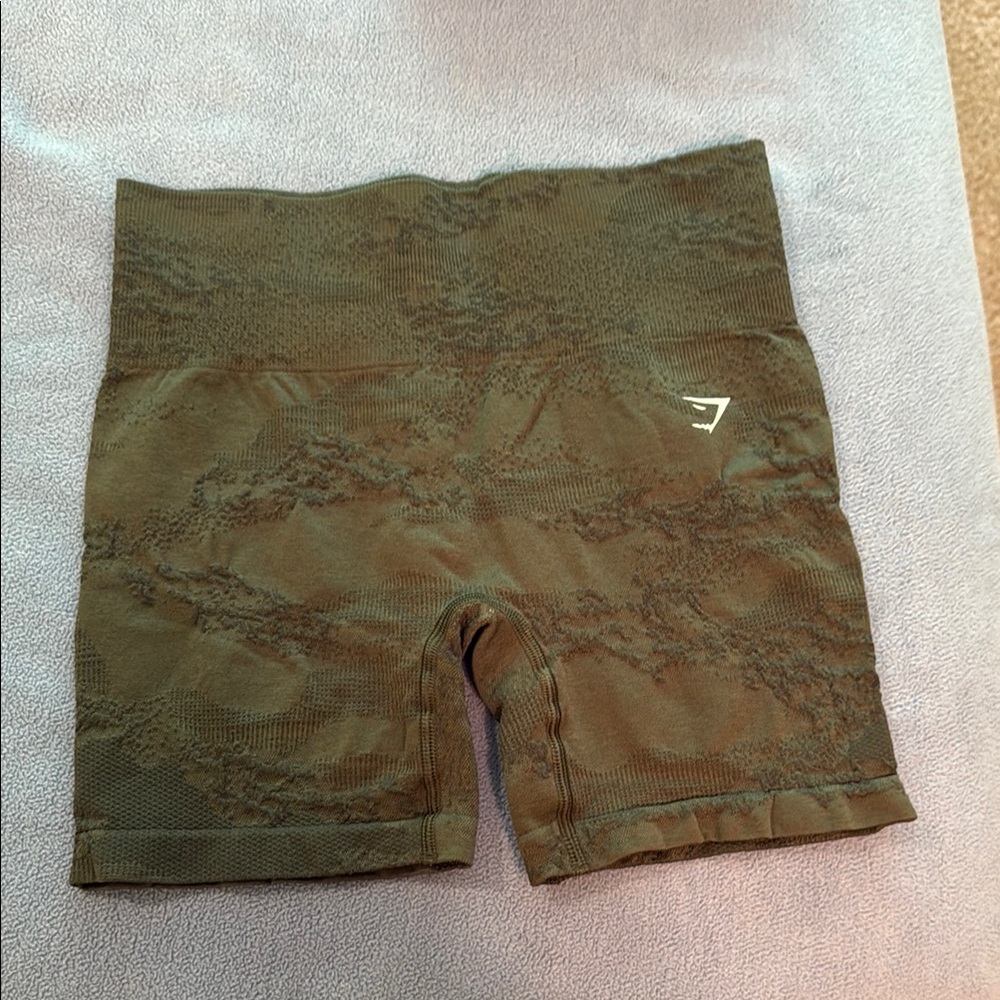 Green Gymshark Seamless Workout Shorts